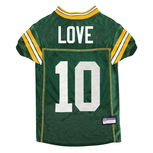 NFL Green Bay Packers Jordan Love Striped Mesh Dog Jersey