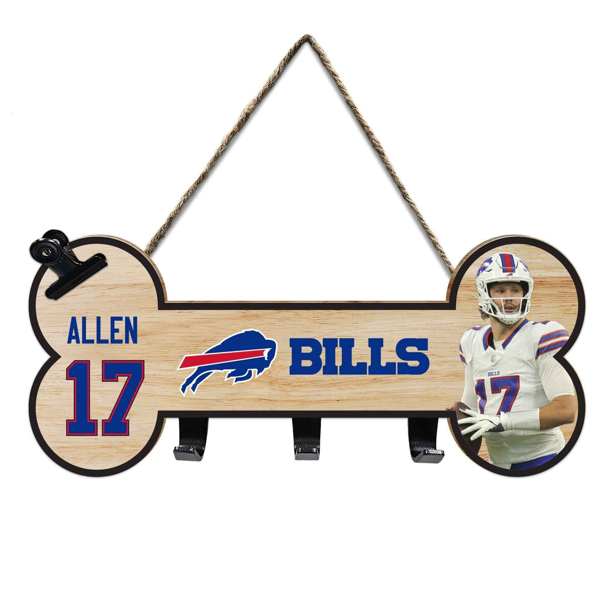 Josh Allen (Buf) Bone Shape Sign With Hooks