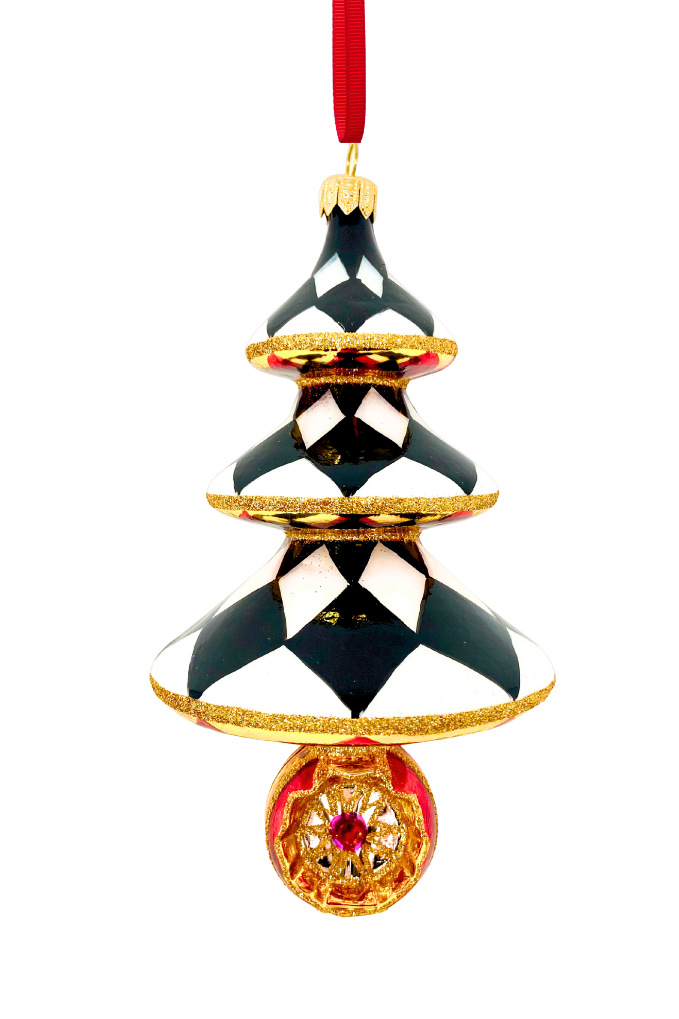 Jubilee Tree Reflector Glass Ornament - Southlake Paws