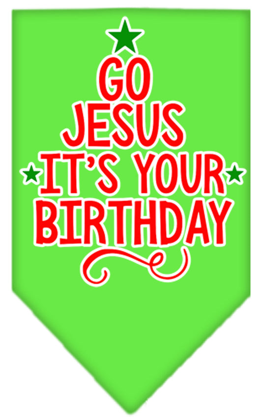 Christmas Pet and Dog Bandana, "Go Jesus, It's Your Birthday"