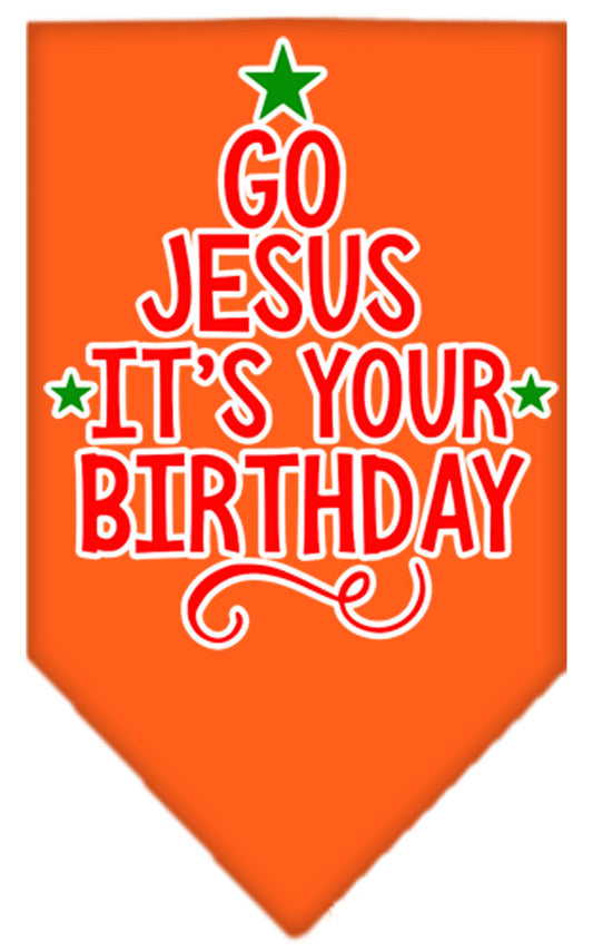 Christmas Pet and Dog Bandana, "Go Jesus, It's Your Birthday"
