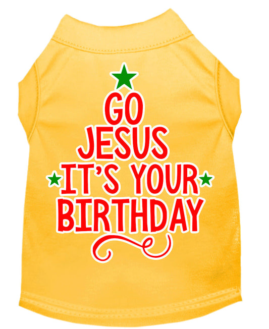 Christmas Pet Dog & Cat Shirt, "Go Jesus, It's Your Birthday"