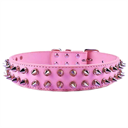 Parisian Pet 'Spiked Collar' for Dogs & Cats – Fashionable Pink Spiked Dog Collar, Durable and Comfortable Faux Leather Design, Pink