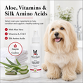 Load image into Gallery viewer, Southlake Paws K9 Silk & Shine spray bottle with a fluffy dog, aloe vera, and text highlighting coat care benefits.
