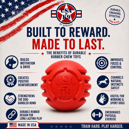 USA-K9 Stars and Stripes Ultra-Durable Rubber Chew Ball