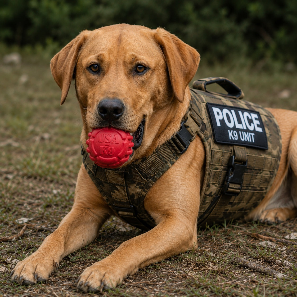 USA-K9 Stars and Stripes Ultra-Durable Rubber Chew Ball