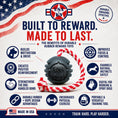 Load image into Gallery viewer, USA-K9 Magnum Black Stars and Stripes Ultra-Durable  Rubber Chew Toy, Reward Toy, Tug Toy, and Retrieving Toy - Black
