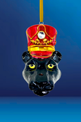 Load image into Gallery viewer, KRG Black Panther Head Polish Glass Ornament
