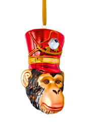 KRG Chimpanzee Head Polish Glass Ornament 
