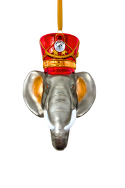 KRG Elephant Head Polish Glass Ornament 