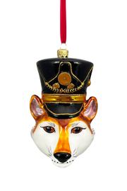 KRG Fox Head Polish Glass Ornament 