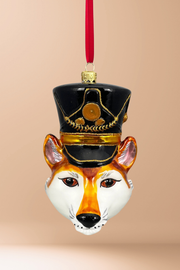 KRG Fox Head Polish Glass Ornament 