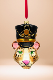 KRG Leopard Head Polish Glass Ornament 