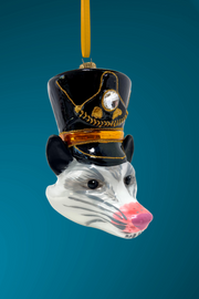KRG Opossum Head Polish Glass Ornament 