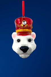 KRG Polar Bear Head Polish Glass Ornament 