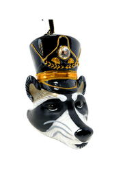 KRG Raccoon Head Polish Glass Ornament 