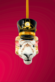 KRG Ram Head Polish Glass Ornament 