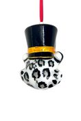 Load image into Gallery viewer, KRG Snow Leopard Head Polish Glass Ornament
