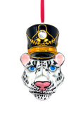 Load image into Gallery viewer, KRG Snow Leopard Head Polish Glass Ornament
