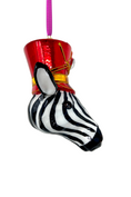 Load image into Gallery viewer, KRG Zebra Head Polish Glass Ornament
