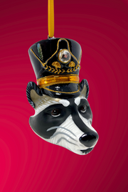 KRG Raccoon Head Polish Glass Ornament 