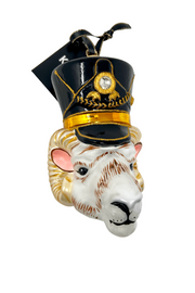 KRG Ram Head Polish Glass Ornament 