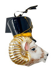 KRG Ram Head Polish Glass Ornament 