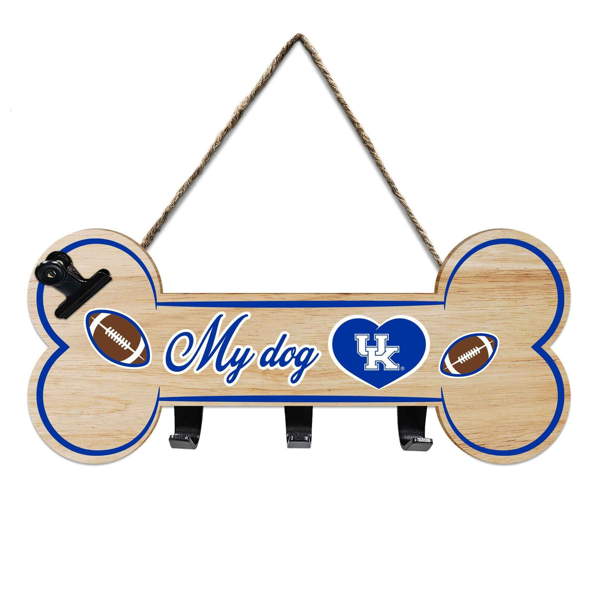 Kentucky Bone Shape Sign With Hooks
