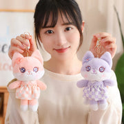 Cherry Blossom Fox Plushie Keychains 