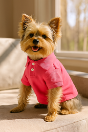 Parisian Pet 'Polo' Dog & Cat Shirt – Comfortable Cotton, Trendy Summer Apparel – Pink-Valentine's Day