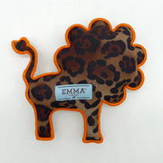 Animal print denim lion dog toy