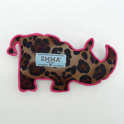 Animal print denim rhinoceros dog toy