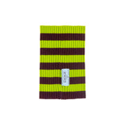 Cashmere and wool dog neck warmer in red and green stripes