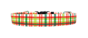 Light Christmas Plaid Dog Collar