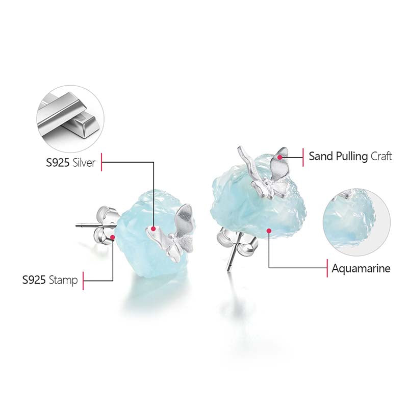 Aquamarine Butterfly Earrings