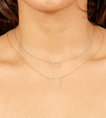 Load image into Gallery viewer, OLIVE & CHAIN Diamond Open Circle Necklace - Small, White Gold
