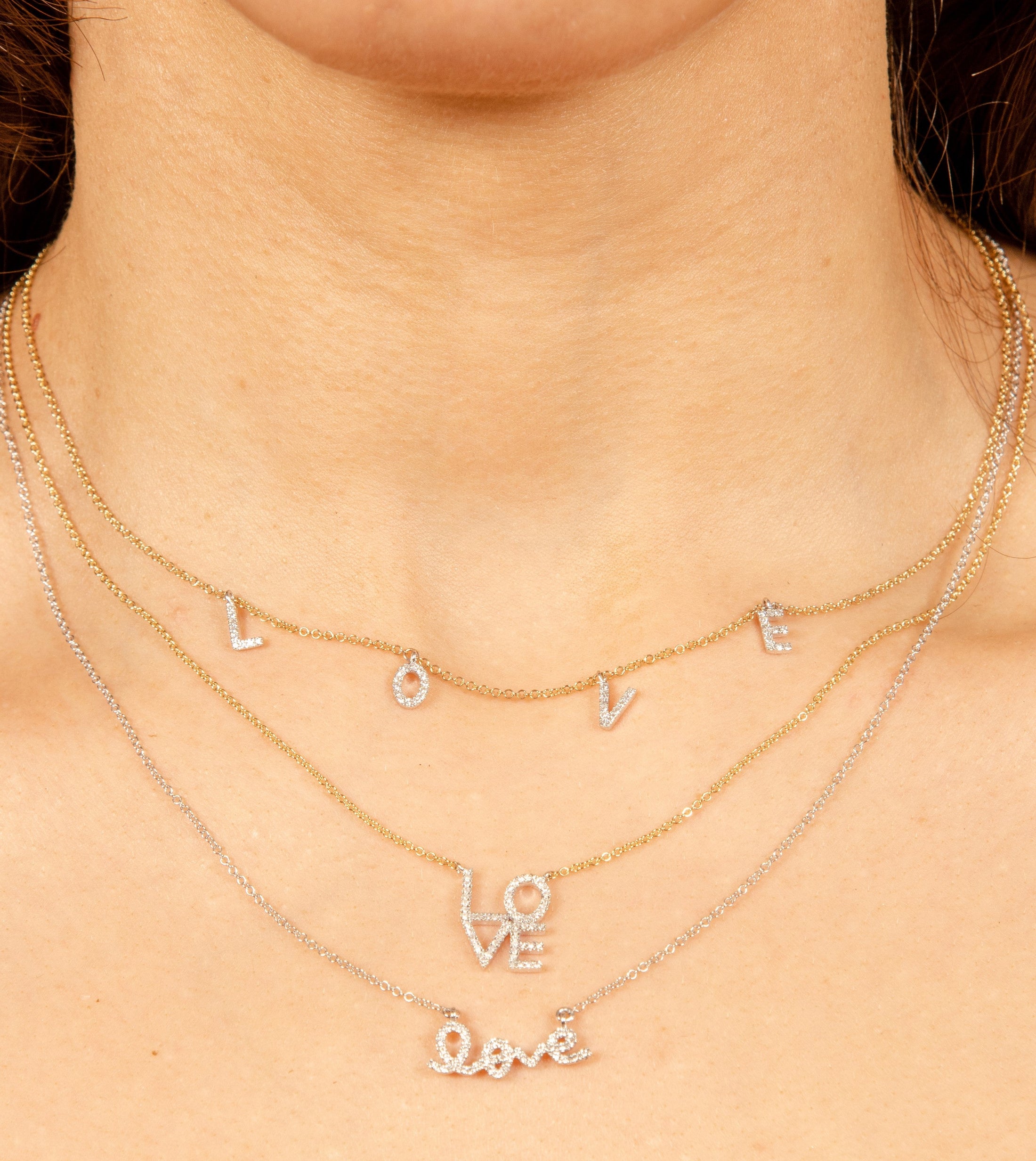 OLIVE & CHAIN Diamond Love Necklace