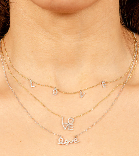 OLIVE & CHAIN Diamond Love Necklace