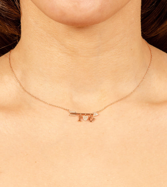 OLIVE & CHAIN Diamond I LOVE YOU Necklace