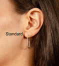 Load image into Gallery viewer, OLIVE & CHAIN Diamond Slim Hoop Earring - White Gold, Medium
