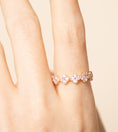 Load image into Gallery viewer, OLIVE & CHAIN Diamond Clover Stackable Band - Yellow Gold, 7.5
