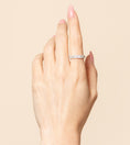 Load image into Gallery viewer, OLIVE & CHAIN Alternating Baguette & Round Diamond Band - White Gold, 6.0
