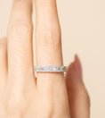 Load image into Gallery viewer, OLIVE & CHAIN Alternating Baguette & Round Diamond Band - White Gold, 6.5
