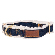 Wrangler® Denim and Sherpa Dog Collar – Dark Wash