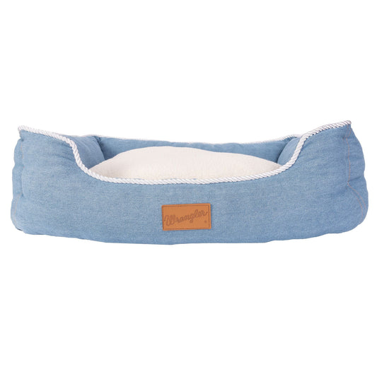 Wrangler® Sherpa Rope-Trimmed Cuddler Box Bed - Light Wash
