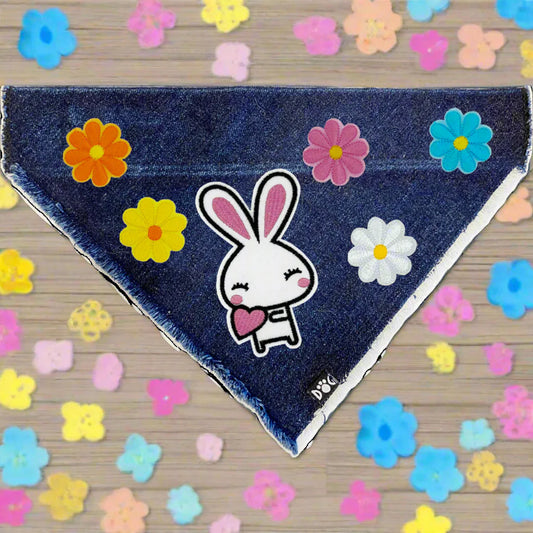 Easter Bunny Denim Bandana for dogs