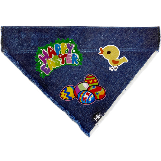 Happy Easter Denim Bandana for dogs