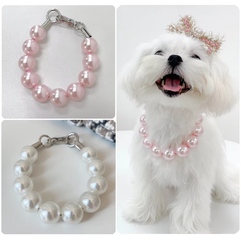 Large Pearl Dog Collar Necklace - Southlake Paws
