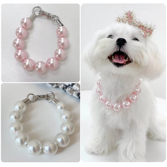 Large Pearl Dog Collar Necklace