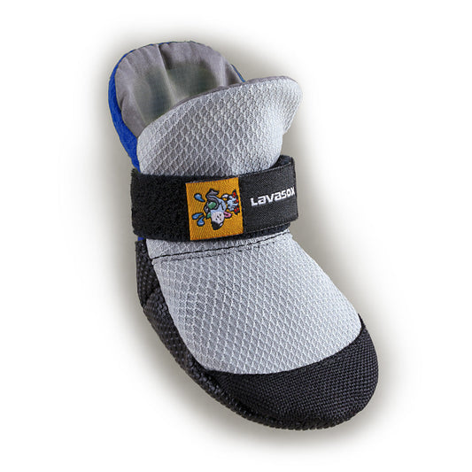 Southlake Paws Lavasox in Marina Blue, featuring a breathable mesh design and adjustable strap for pet comfort.
